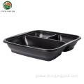 Plastic Bowl Disposable Food Grade Black 3 Compartments Microwave Bowls Supplier